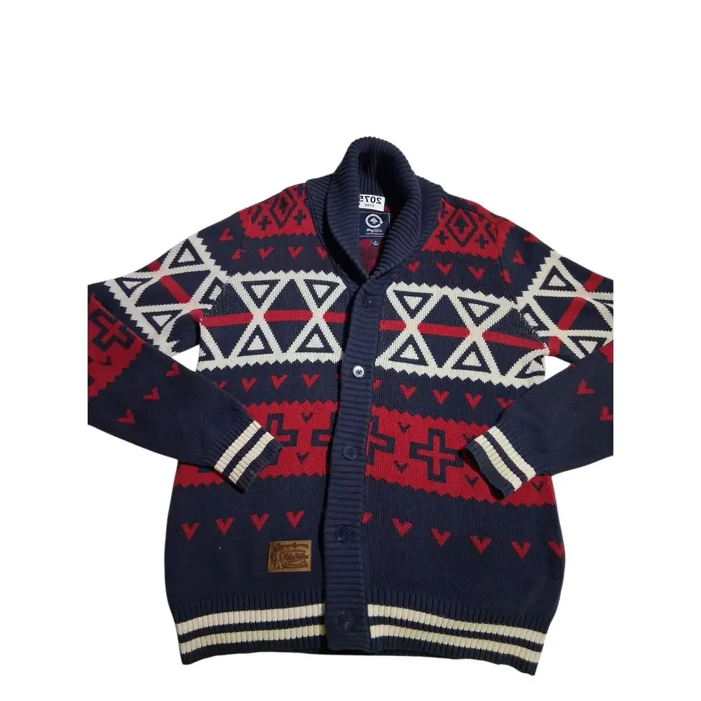 Y2K Vintage LRG Mens‎ Size M Nordic Chunky Grandpa Hertiage Preppy Cardigan